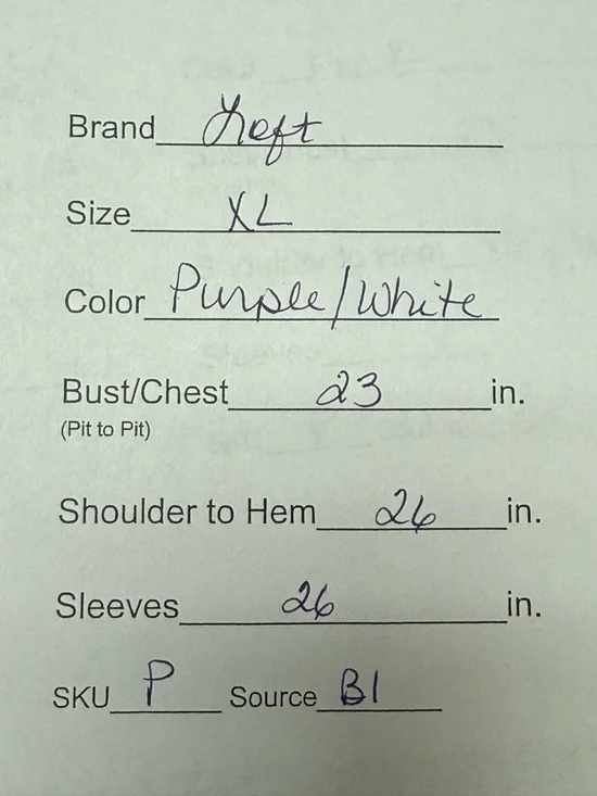 LOFT XL Purple White Floral Blouse Button Front Long Sleeve Boho Chic Top - Picture 9 of 9